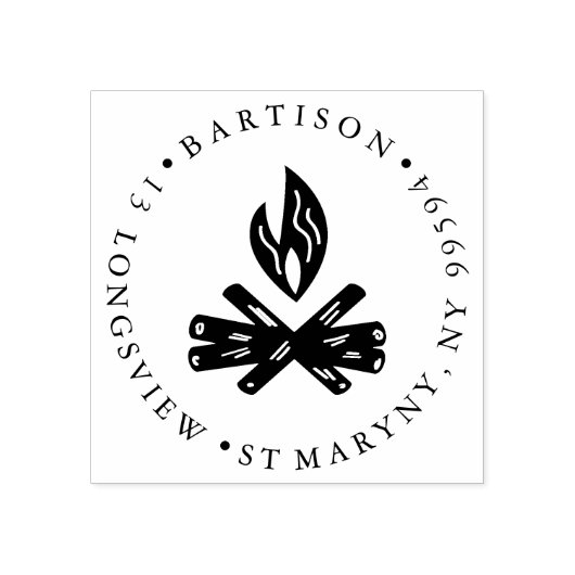 CAMP FIRE S MEER ROND RETOURADRES 	RUBBERSTEMPEL (Afrduk)