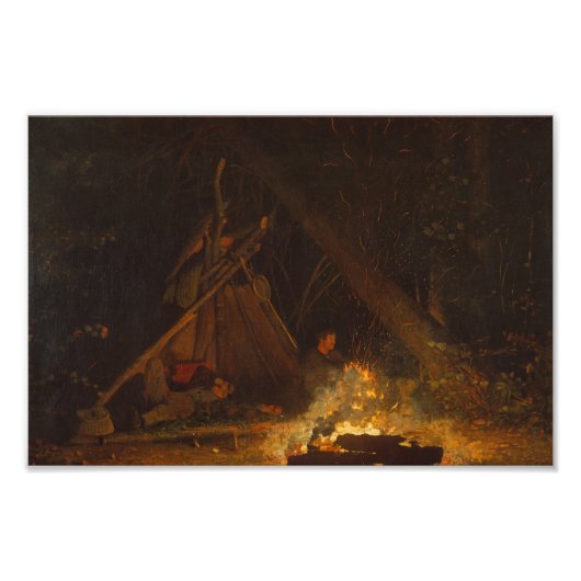 Camp Fire Winslow Homer Foto Afdruk (Voorkant)