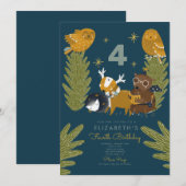 Camp Forest Animal Birthday Kaart (Voorkant / Achterkant)