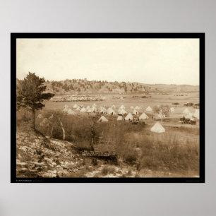 Camp General Brook vlakbij Pine Ridge SD 1891 Poster