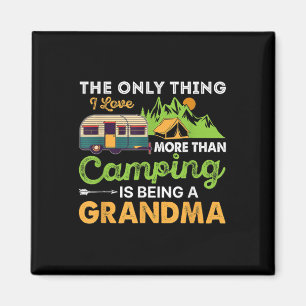 Camp Grandma Retro Outdoor T-shirt Vrouwen Kamp Magneet