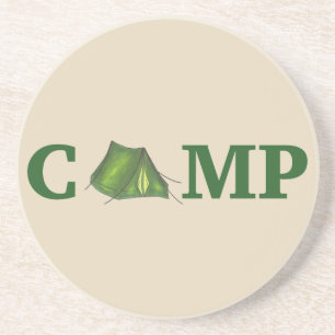CAMP Green Camping Outdoor Tent Hiking Summer Camp Zandsteen Onderzetter