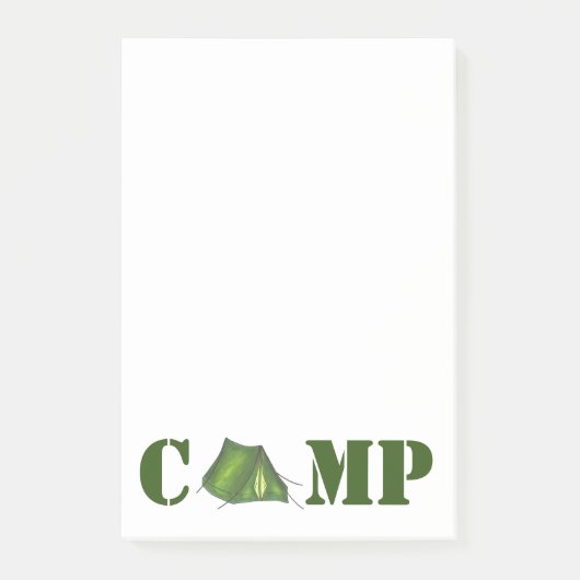 CAMP Green Tent Summer Camping Hiking Post its Post-it® Notes (Voorkant)