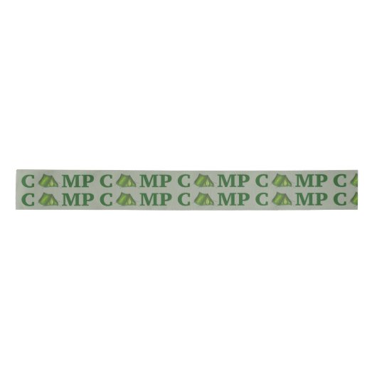 CAMP Green Tent Summer Camping Ribbon Lint (Voorkant)