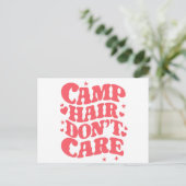 Camp Hair Maakt Zomer Camping Meisjes Groovy niet Briefkaart (Staand voorkant)