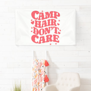 Camp Hair Maakt Zomer Camping Meisjes Groovy niet Spandoek
