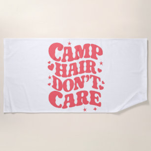 Camp Hair Maakt Zomer Camping Meisjes Groovy niet  Strandlaken