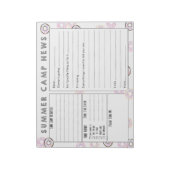 Camp Letter invullen - Cute Summer Camp Stationery Notitieblok (Gedraaid)