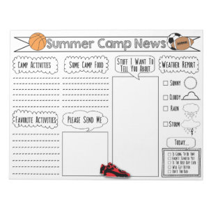 Camp Letter over sport — zomerkamp Briefpapier Notitieblok