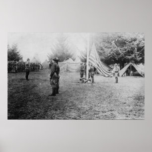 Camp Lewis, WA - Soldaten die Amerika neerhalen Poster