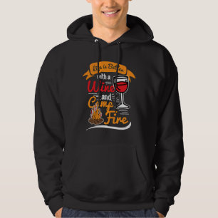 Camp Life Wine Campfire OutdoorCamp Hoodie