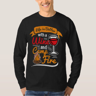 Camp Life Wine Campfire OutdoorCamp T-shirt