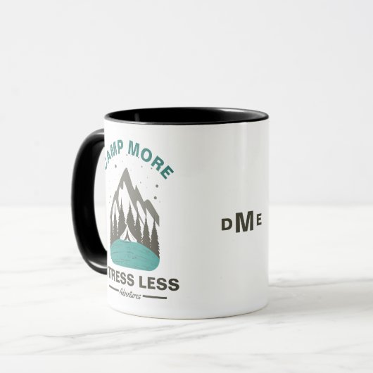 Camp meer stress minder monogram mok (Voorkant links)
