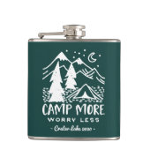 Camp more, Angst Minder | Aangepaste campagne Heupfles (Voorkant)