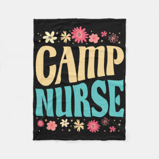 Camp Nurse Floral Outfit Summer Camping Registered Fleece Deken