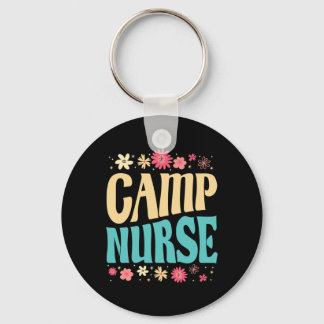 Camp Nurse Floral Outfit Summer Camping Registered Sleutelhanger