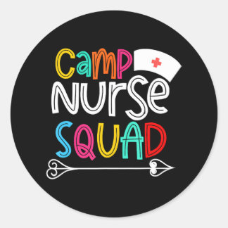 Camp Nurse Squad Grappige Verpleegkundigen Verplee Ronde Sticker