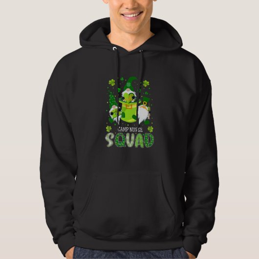 Camp Nurse Squad Nursing St Patrick Day Gnomes Iri Hoodie (Voorkant)