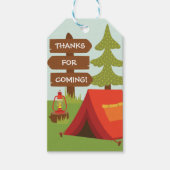 Camp Out Birthdy Party Favor Cadeaulabel (Voorkant)