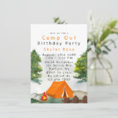 Camp Out Boy Invitation de fête d'anniversaire (Debout devant)