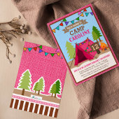 Camp out Glamping Birthday Party Invitation Kaart