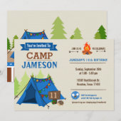 Camp Out Glamping Invitation de fête d'anniversair (Devant / Derrière)