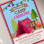 Camp Out Glamping Invitation de fête d'anniversair