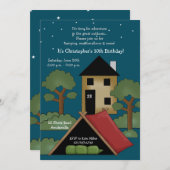 Camp Out - Invitation à la fête d'anniversaire (Devant / Derrière)