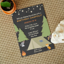 Camp Out Invitation Anniversaire