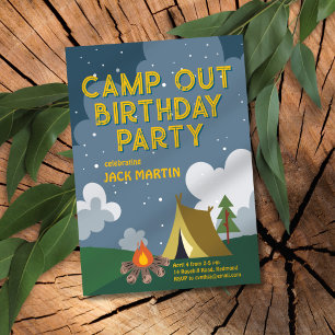 Camp Out Invitation d'anniversaire à thème