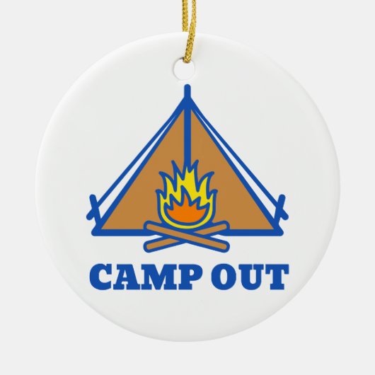 Camp out keramisch ornament (Voorkant)