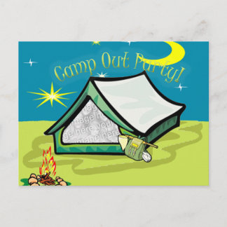 Camp Out Photo Party Card Uitnodiging Briefkaart