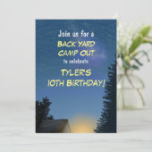 Camp Out Starry Night Party Invitation (Debout devant)