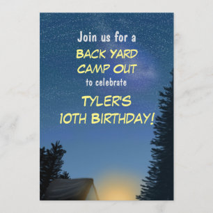 Camp Out Starry Night Party Invitation