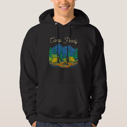 Camp Ready Summer Camping Tropical Camper Trip Hoodie (Voorkant)