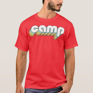 Camp Retro Rainbow Typografie Vervaagd Stijl T-shirt
