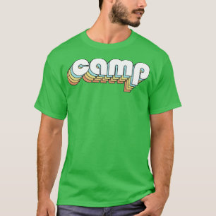 Camp Retro Rainbow Typografie Vervaagd Stijl T-shirt