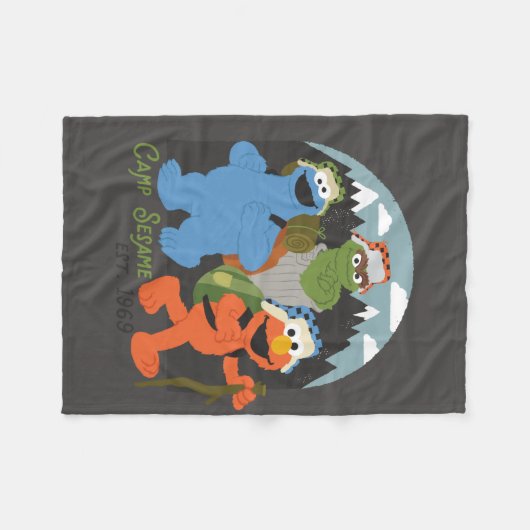 Camp Sesamstraat EST. 1969 Fleece Deken (Voorkant (Horizontaal))