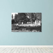 Camp Sherman, uitzicht Oregon van Rogers Cabins Canvas Afdruk (Insitu (Houten vloer))