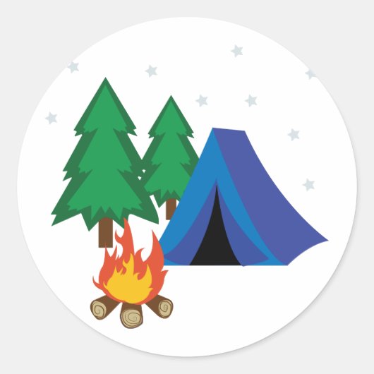 Camp Site Ronde Sticker (Voorkant)