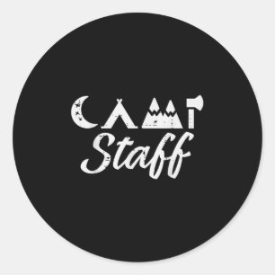 Camp Staff Camping Counselor Camper Crew Mannen Vr Ronde Sticker
