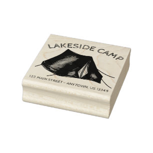 Camp Tent Campground in de zomer, buiten Adres Rubberstempel