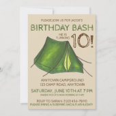 Camp Tent Sleepover Camping Birthday Bash Kaart (Voorkant)