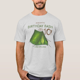 Camp Tent Sleepover Camping Birthday Bash T-shirt