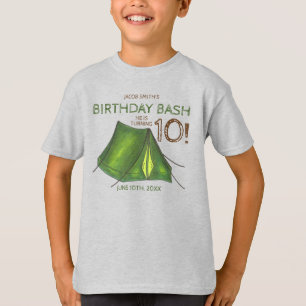 Camp Tent Sleepover Camping Birthday Bash T-shirt