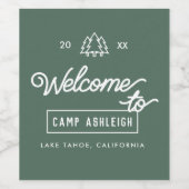 Camp Thema Bachelorette Party Custom Wijn Etiket (Enkel label)