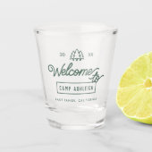 Camp thema vrijgezellenfeest shot glas (Voorkant)