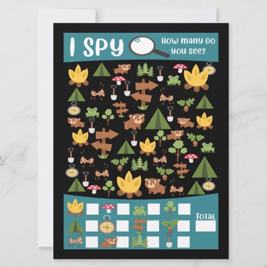 Camp uit met game aan de achterzijde kaart (Achterkant)