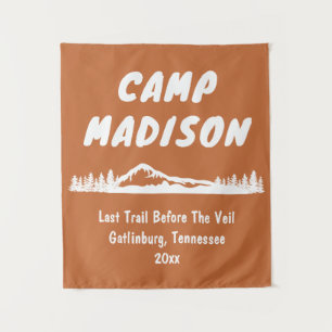 Camp Vrijgezellenfeest Mountain Trip Camping Prop Wandkleed