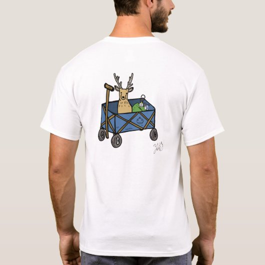 “Camp Wagon Deer” Whimsical T-Shirt (Dos)